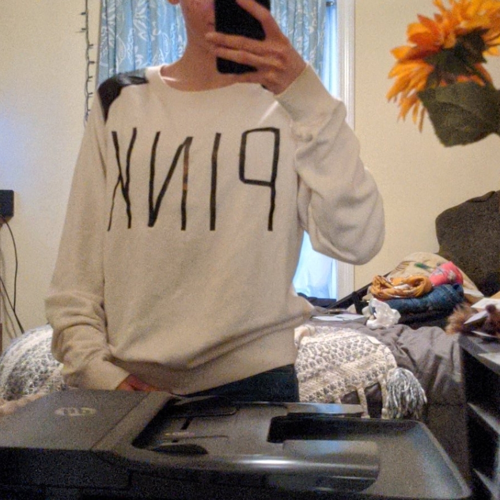 PINK Oversized Crewneck Sweatshirt
